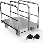Panel Cart, Heavy Duty Flatbed Cart with 5In Swivel Caster 2000LBS Weight Capacity Lumber Drywall Mattress Cart Transporting Heavy Loads with Ease and Efficiency 2PCS Straps for Platform Truck