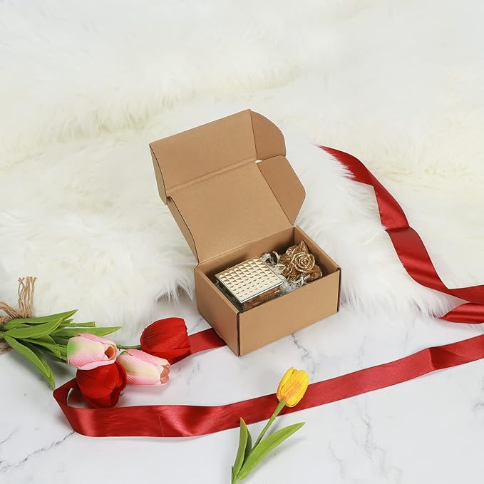 Trwcrt Shipping Boxes 6x4x3 Set of 20, Corrugated Cardboard Box for Packing Small Business, Brown