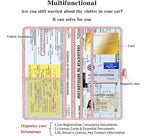 2 Ppack Leather Car Registration and Insurance Card Holder, Car Document Holder for Cards License with Magnetic Shut(Glitter Pink-Ear