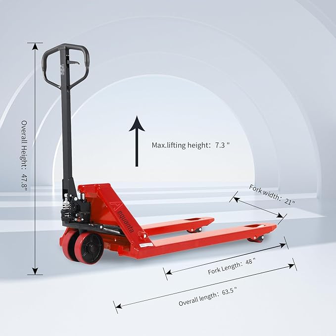 Pallet Jack 5500 Lbs Capacity, 21" W x 48" L Forks, Heavy-Duty Manual Hand Pallet Truck