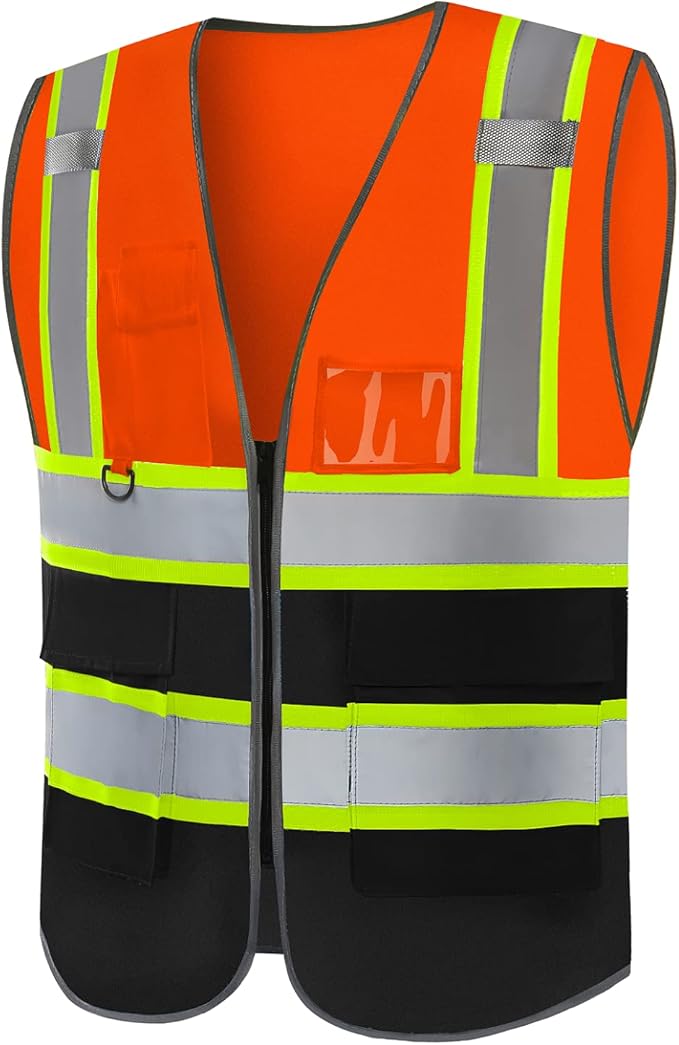 BeautyWill Custom Logo Safety Vest Class 2 High Visibility Reflective Vest for Men - Personalized Logo Team Vest