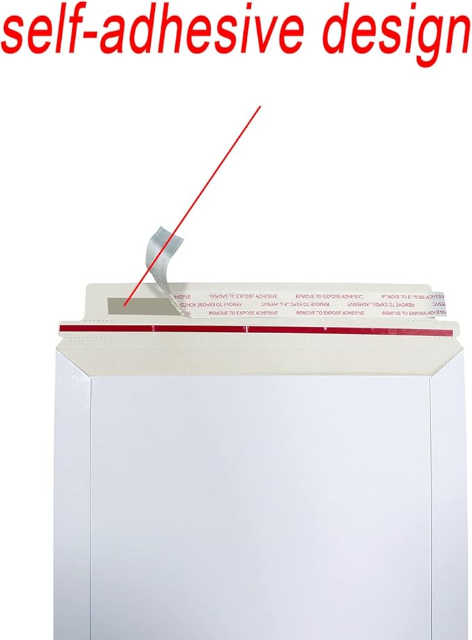 Rigid Mailers 30 Pack 6.25 x 8.25 inches White Self Seal Stay Flat Bulk Cardboard Kraft No Bend Mailers Peel and Seal for Document Photos Pictures Papers Files CD