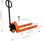 Tory Carrier Mini Pallet Jack Trucks, 2200 lbs Capacity 31.5" x 15" Forks, Small Size Narrow Manual Pallet Lift, Foldable Forks and Handle, Orange