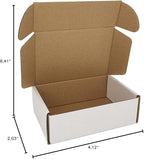 300 Pack 6x4x2'' Small Shipping Boxes, Corrugated Cardboard Mailers for Business, White (CM642-300)