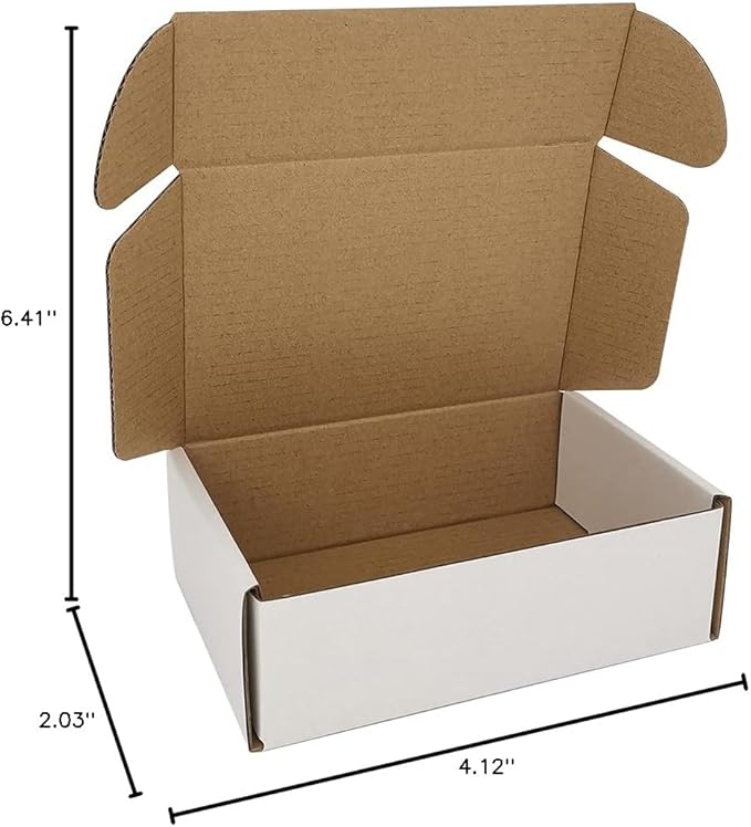 300 Pack 6x4x2'' Small Shipping Boxes, Corrugated Cardboard Mailers for Business, White (CM642-300)