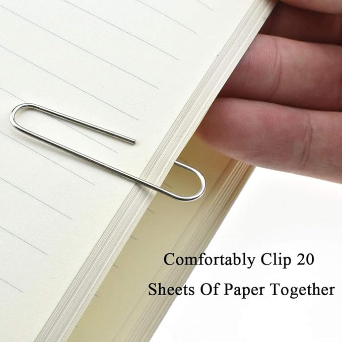 HAHIYO Paper Clips Sturdy 2 inches Length 100 Pack Paperclips Heavy Duty Tight Grip Rust Proof Reusable Metal Bright Silver for Home Office School