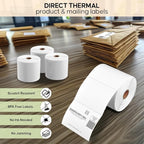 4 x 3 Direct Thermal Label, 850 Labels per Roll - for Zebra, Arkscan and All Other Non-Dymo Thermal Label Printers.