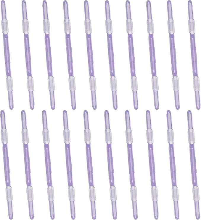 PATIKIL 20 Pcs Loose-Leaf Paper Binding Clamps, Purple Plastic Paper Organizers Notebook Fasteners Reusable Prong Binder Clip for Home Office File Report Chart Documents