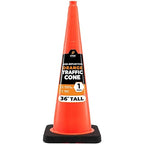 Xpose Safety 36 Inch Orange Traffic Cones Heavy Duty 12lb, 1-Pack - Multipurpose PVC Plastic Safety Cone for Parking, Soccer, Caution, Kids and Construction - DOT Approved