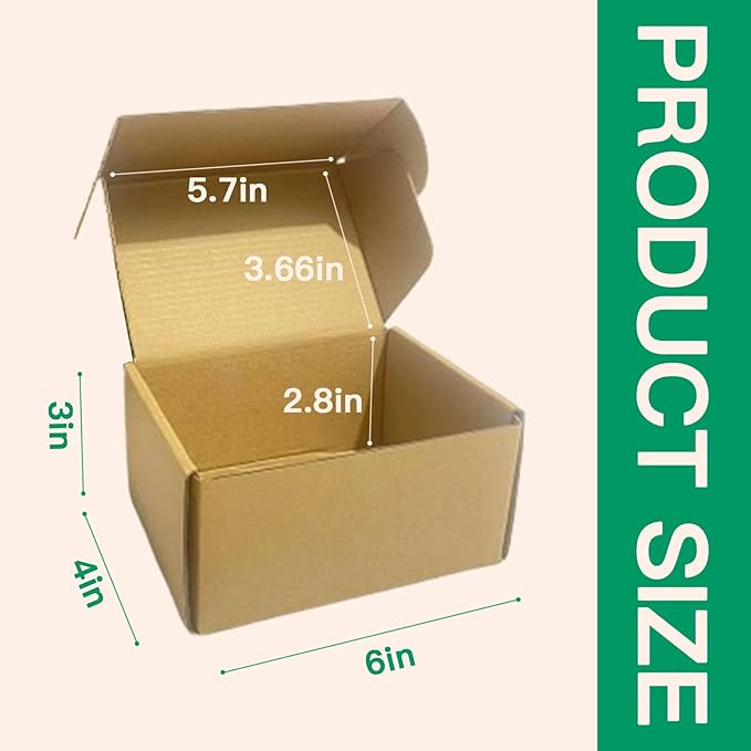 Rong Yang Tong 6x4x3 inch Small Shipping Boxes Pack of 30, Brown Corrugated Cardboard Mailer Boxes for Packing Mailing Small Business Gift Packing