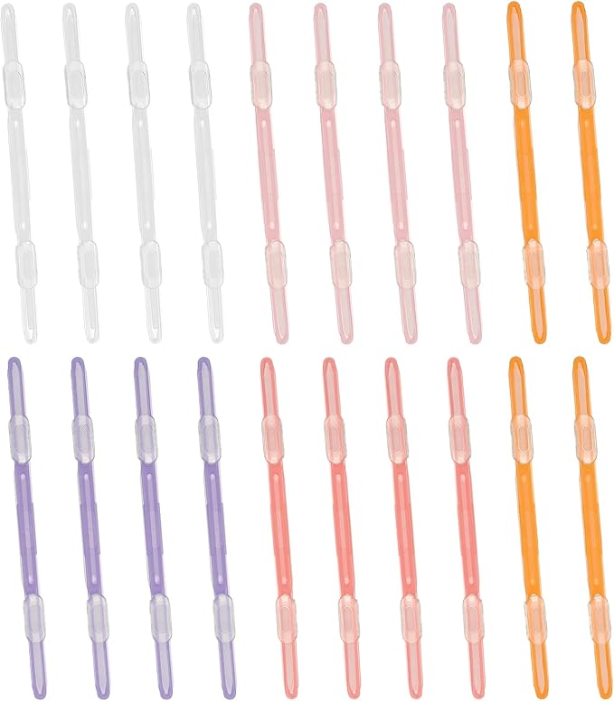 PATIKIL 20 Pcs Loose-Leaf Paper Binding Clamps, Multicolor 2 Plastic Paper Organizers Notebook Fasteners Reusable Prong Binder Clip for Home Office File Report Chart Documents