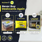 DryTote Rechargeable Desiccant Pack (Pack of 50), Ultimate Moisture Absorption, Color Change Indicator, Safe Storage Protection, Large Capacity 200 Gallons, 100g, Yellow