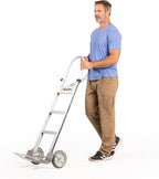 HaulPro Heavy Duty Hand Truck with Vertical Loop Handle - Aluminum Carts with Wheels - 500 Pound Capacity - 8" Wheels 52.25" H x 17.5" W with 17.75" x 9.5" Diecast Nose Plate