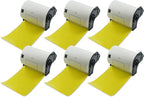 BETCKEY - Shipping Labels Replacement for Brother DK-1241 (4 in x 6 in), Compatible with Brother QL Label Printers [6 Rolls/1200 Labels, Yellow]