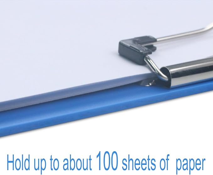 Acocony 11x17 Clipboard Landscape with Ruler Extra Large Clipboard Low Profile Clip 11 x 17 Clipping Board Plastic Blue Pack of 1