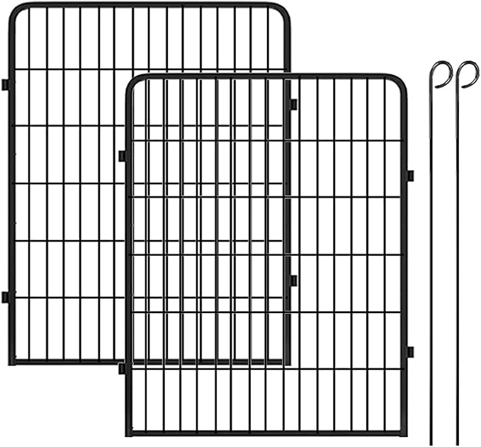Decorative Metal Garden Fence Add-on Fence Panels, 40in(H) x 5.3Ft(L) No Dig Fence 2 Panels Fencing for Dogs Animal Barrier Fence Garden Fencing for Yard, Patio, Without Gate