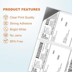Half Sheet Laser/Ink Jet Shipping Labels UPS FedEx Address Labels (2000 Sheets, 4000 Labels)