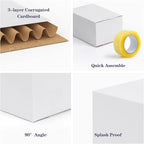 Shipping Boxes 6x4x3 Set of 40, White Corrugated Cardboard Box for Mailing Business Packaging