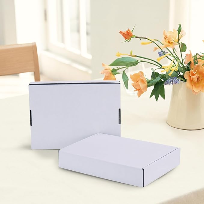 HORLIMER 11x8x2 Shipping Boxes Set of 30, White Corrugated Cardboard Mailer Box for Packing Small Business