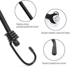 Bungee Cords with Hooks 2m Long, Heavy Duty Outdoor Elastic Bungee Straps, No Odour Industrial Grade Bungee Rope for Securing Tarps, Luggage, Tents, Bikes or Garden Tidying 80inch 4Pcs (Black)