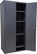 Jamco Extra Heavy Duty Steel Storage Cabinet with Solid Lockable Doors, 14-Gauge All-Welded Metal Cabinet, 4 Adjustable Shelves, 7,200 lbs Capacity, 24" D x 36" W x 74" H, Gray