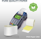2 1/4" x 90' 2-Ply Carbonless Paper (50 Rolls/Case) - White/Yellow - BPA Free