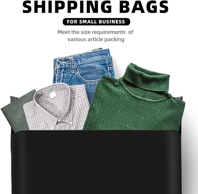 POLYSELLS 100 pcs 24x24 Inches Black Poly Mailers Shipping Envelopes, Strong Adhesive Sealing, Waterproof, and Tear-resistant Postal Mailing Bags for Clothing, Books, and Accessories