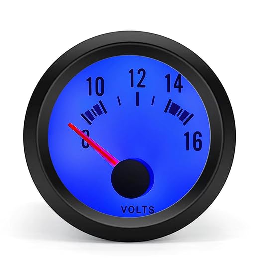 2" 52mm Voltage Gauge Digital Blue LED Voltmeter Meter 8-16V for Cars