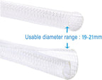 3/4"-50ft Extra-Long Braided Cable Sleeve Protector - Self-Wrapping Pet-Proof Wire Loom for Home Theater, Office, Car Engine, Chew-Resistant Cord Cover, White