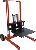 Hydraulic Material Lift 450 lbs Capacity, 36 Inch Lift Height Manual Stacker with 9" Casters, Mobile Hand Pallet Truck Lift Winch Stacker for Workshops, Warehouses, Factories, Homes
