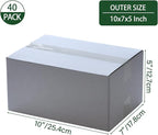 10x7x5 Inches Shipping Boxes Set of 40, White Corrugated Cardboard Box Literature Mailer for Packing Small Business
