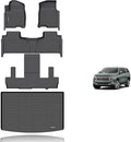 KELCSEECS® Floor Mats & Cargo Liner Custom for 2021-2026 Chevrolet Suburban/GMC Yukon XL 7 Seats with 2nd Bucket Seats All Weather Protection TPE Liners Full Set Chevy Suburban Accessories Black