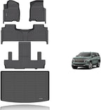 KELCSEECS® Floor Mats & Cargo Liner Custom for 2021-2026 Chevrolet Suburban/GMC Yukon XL 7 Seats with 2nd Bucket Seats All Weather Protection TPE Liners Full Set Chevy Suburban Accessories Black