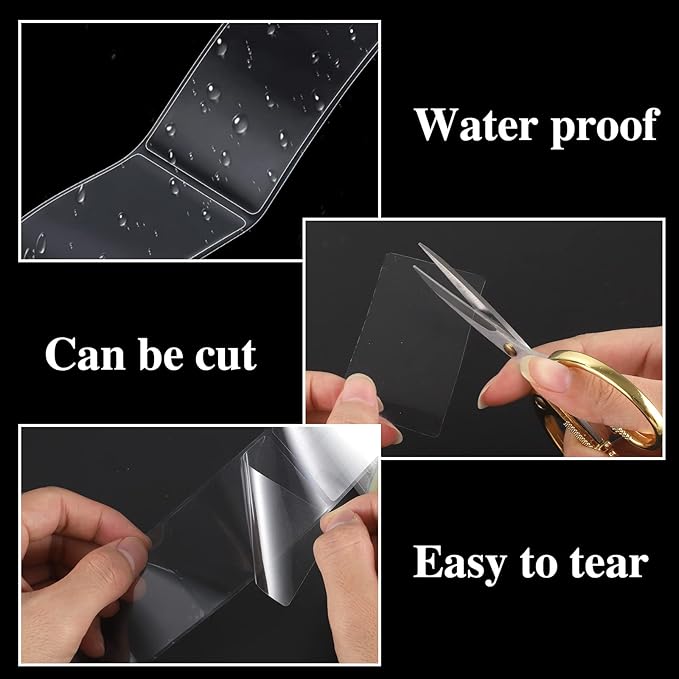 500 PCS Label Protectors, Clear Label Protectors Waterproof Clear Labels for Protecting Barcodes, Books, Numbers, Clothes Food Labels in Laboratory, Library, Office, Supermarket (2.56×1.57inch)