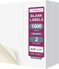 NextDayLabels – 4-1/4" x 11" Rectangular Sticker Labels for Printer - White Laser/Inkjet Printer Labels Return Address Labels Shipping Label Stickers (500 Sheets, 2 Per Sheet, 1000 Labels)