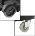 Dryser Commercial Janitorial Cleaning Cart on Wheels - Black Housekeeping Caddy with Cover, Shelves and Vinyl Bag