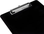 Black Plastic Clipboards (Set of 12) Multipack - 12.5x9 Inch Clipboard Holds 100 Sheets, Low Profile | Colored Acrylic Clip Boards in Bulk for Kids & Professionals
