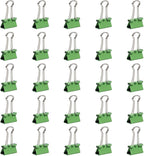 JAM PAPER Colorful Binder Clips - Small - 3/4 Inch (19 mm) - Green Binderclips - 25/Pack