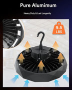Lumary 32,000lm Smart Shop Light for Garage w/Motion Sensor 200W, Compatible with Alexa via Hub-Not Included, Bluetooth UFO LED High Bay Light Metal, 120-277V Brightness Dimmable, 5000K for Workshop