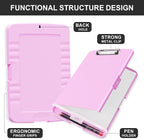 Plastic Clipboard with Storage, 8.5 x 11 Storage Organization Box Side-Opening, Heavy Duty Clip Board with Pen Holder and Paper Folder for Nurses, Teachers, Office & School Supply, Dark Pink