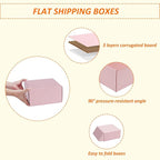 HORLIMER 8x8x4 inches Shipping Boxes Set of 25, Pink Corrugated Cardboard Gift Box for Packing, Mailing, Small Business