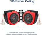 Retractable Extension Cord Reel, 65 Feet 12 AWG/3C SJTOW Heavy Duty Power Cord,15 AMP Circuit Breaker, 3-Lighted Triple Outlets, Ceiling or Wall Mount Use