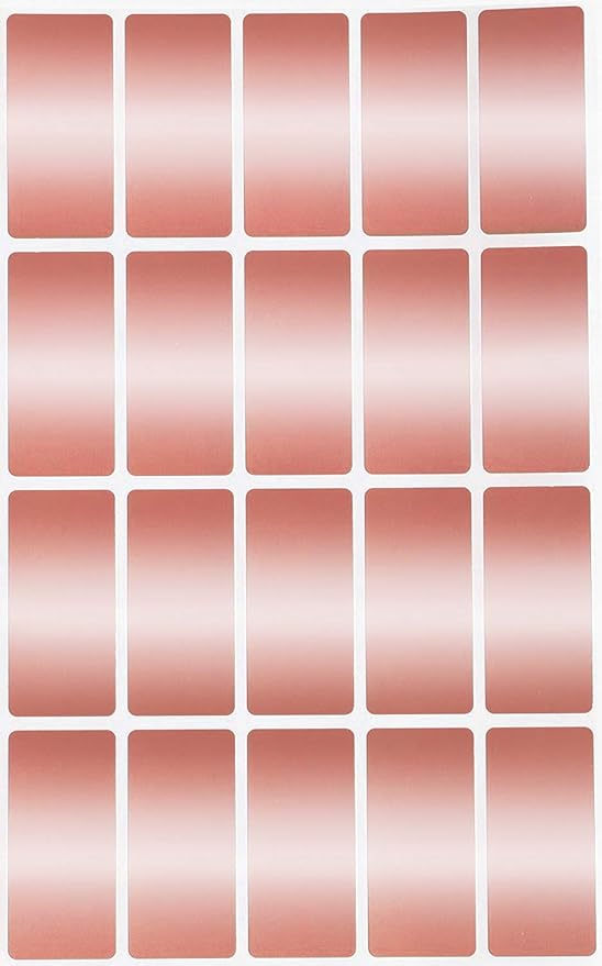 Royal Green Rectangular Rose Gold Stickers 40mm x 19mm (1.57 inch x 0.75inch) Metallic Envelope Seals 100 Pack