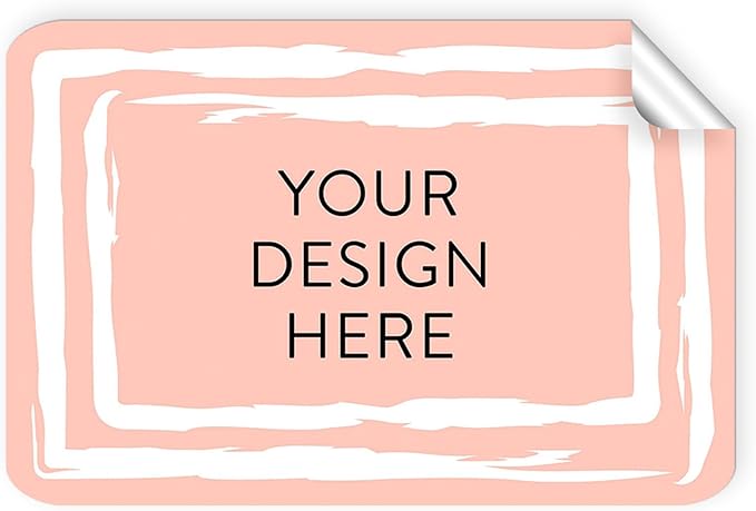 100 Custom Vinyl Stickers - Upload Your own Image, Text, Design, Logo - Personalized Logo Labels for Handmade, Packaging, Bottle, Jars, Candle, Brand Stickers (Peach, 5x3)