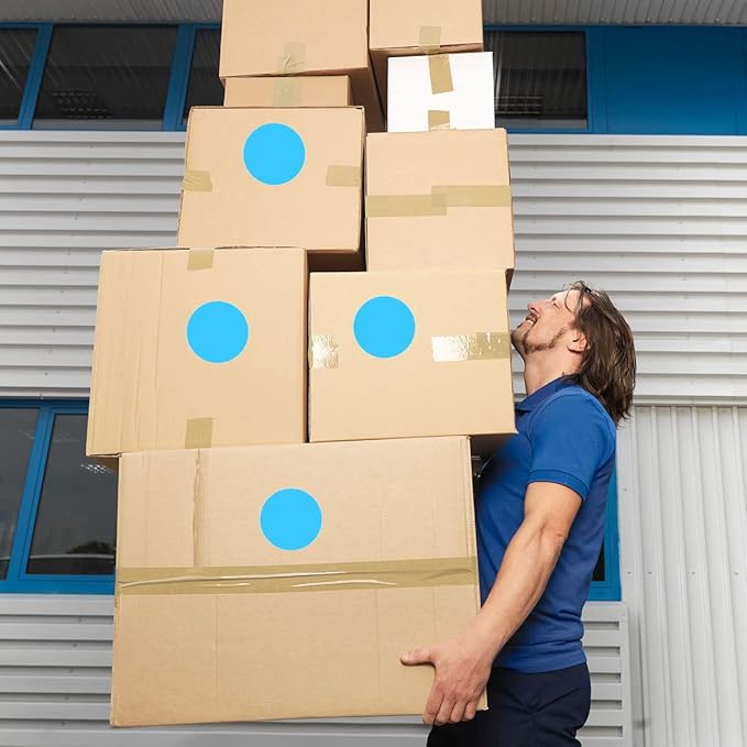 PARLAIM 3 Inch Round Color Code Dot Sticker, 500pcs Sky Blue Inventory Color Coding Circle Labels in Dispenser Box