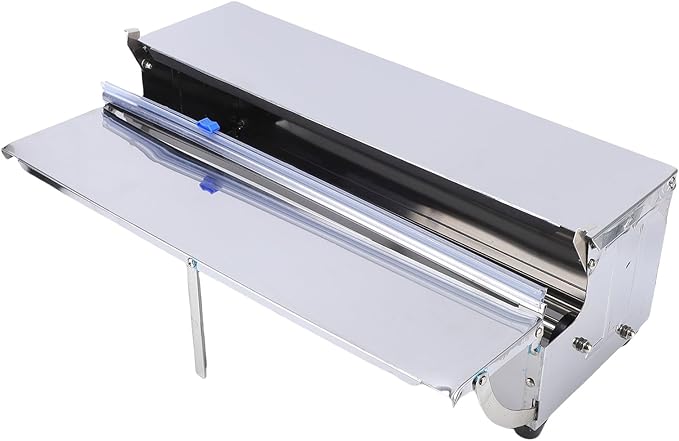 SUNGOOYUE Heavy Duty Stainless Steel Manual Food Wrapping Film Dispenser, Efficient Cutting and Wrapping for Home Kitchen, Essential Handheld Stretch Film Packing Machine for Home