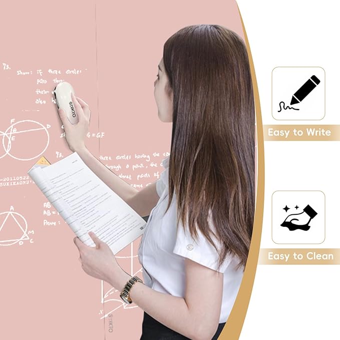 Glass Whiteboard - Glass Dry Erase Board 48" x 36" Magnetic White Board Writing Board White Boards for Walls Wall Office Home, Pink