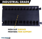 Kable Kontrol Atlas Heavy Duty Cable Protector Ramp - 3 Channel Bulk Wholesale Pallet - 20 Pcs - 36” Long Black & Yellow – 44000 Lbs Capacity - Rubber Speed Bump Wire Protector Cord Cover – CP9986