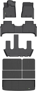 HAFIDI® Floor Mats & Cargo Liner & Seatback Cargo Set Fit for 2025 2026 Nissan Armada/Infiniti QX80 7 Seats All Weather Protection TPE Anti-Slip Automotive Full Set Floor Liners Accessories - Black