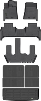 HAFIDI® Floor Mats & Cargo Liner & Seatback Cargo Set Fit for 2025 2026 Nissan Armada/Infiniti QX80 7 Seats All Weather Protection TPE Anti-Slip Automotive Full Set Floor Liners Accessories - Black